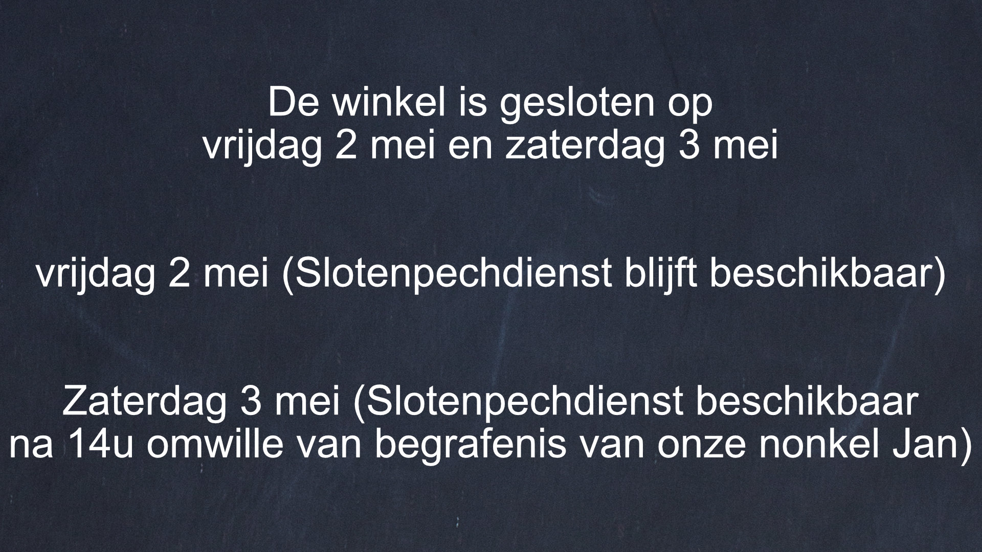 sluitingsdag